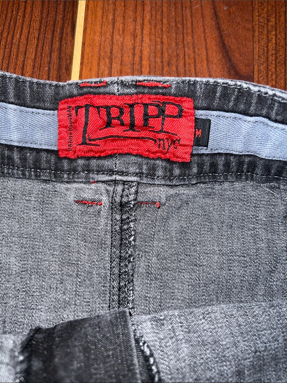 Tripp NYC Washed Black Ruffle Denim Mini Skirt - Picture 3 of 5